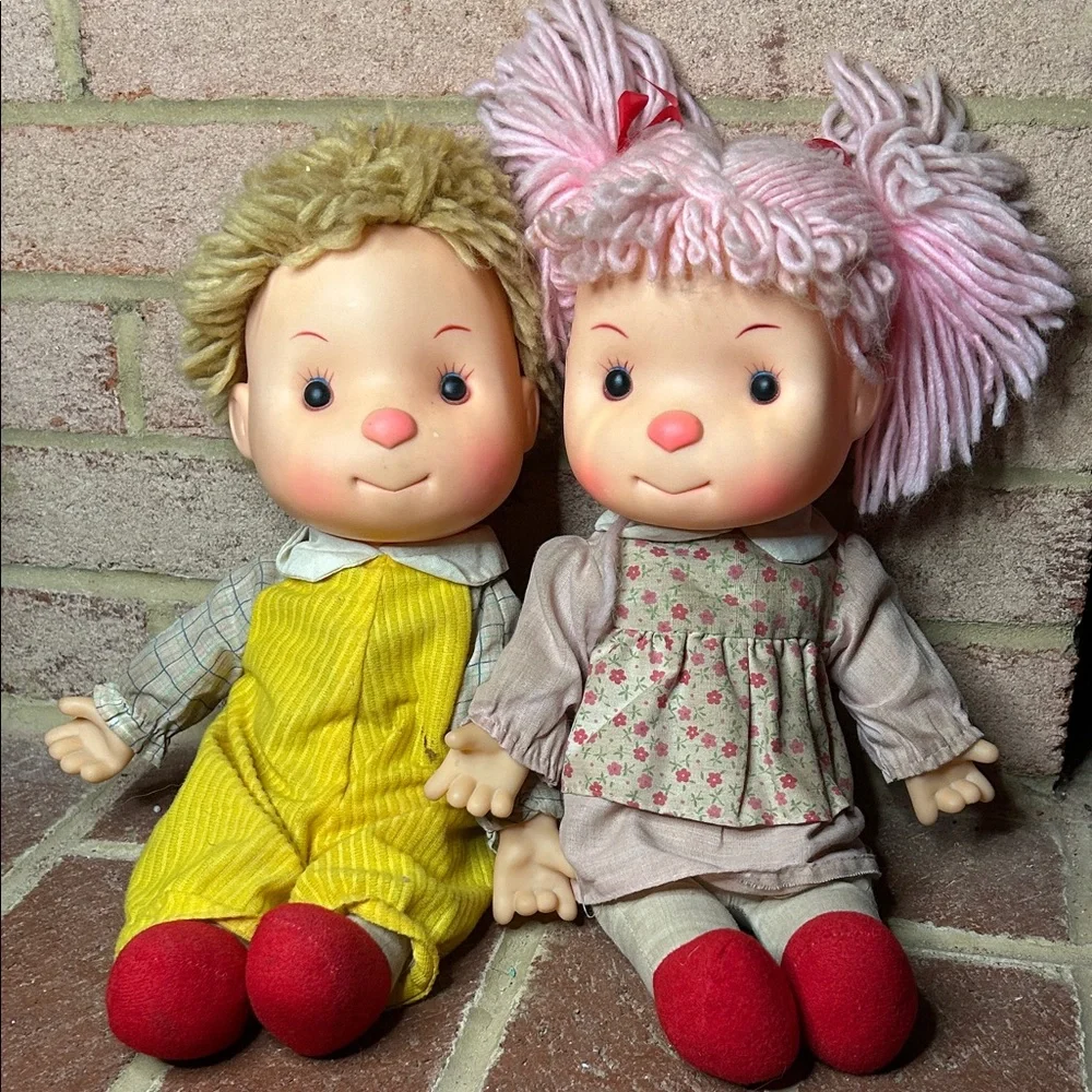 Vintage 1980’s Komfy Kids Ice Cream Dolls Yarn Hair Boy & Girl